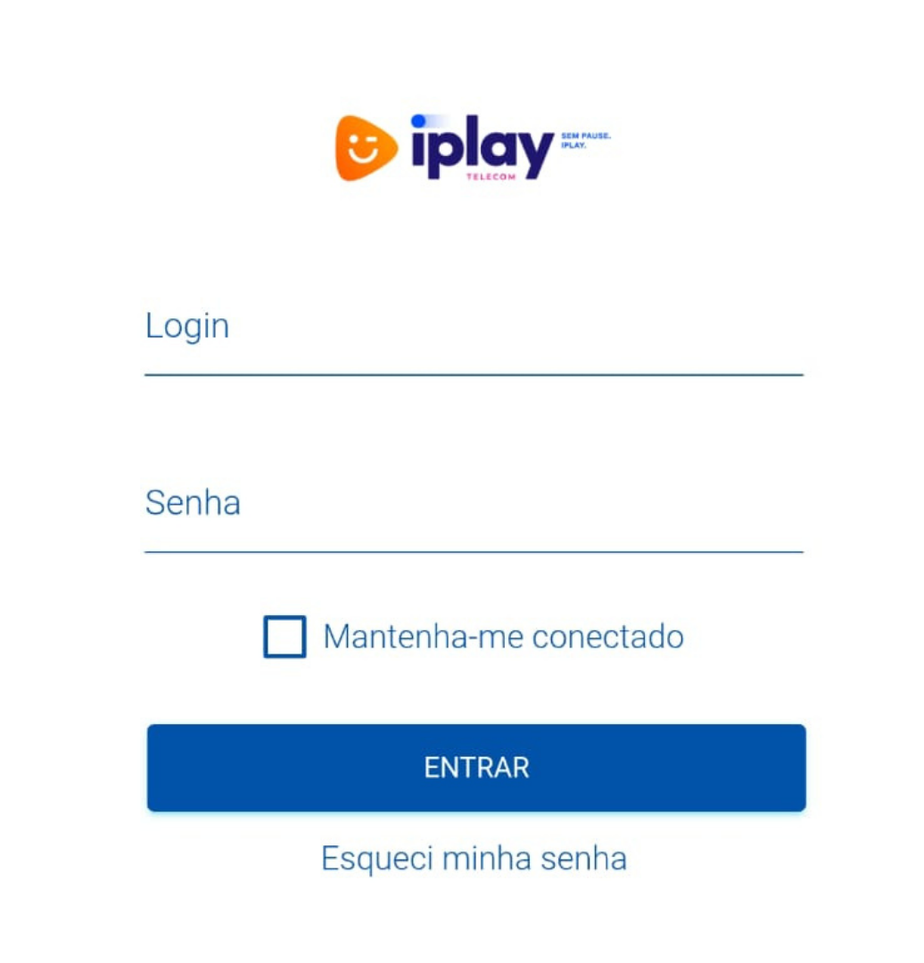 Tela de login da Área do Cliente iPlay Telecom
