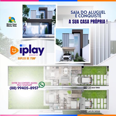 Projeto do duplex de 75 m² com planta baixa